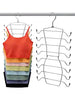 1pc Stainless Steel Folding Clothes Rack, Underwear Drying & Storage Rack, Metal 8/4 Tier Underwear Bra Hook, Multi-Layer Thickened Seamless Camisole & Tank Top Storage Rack