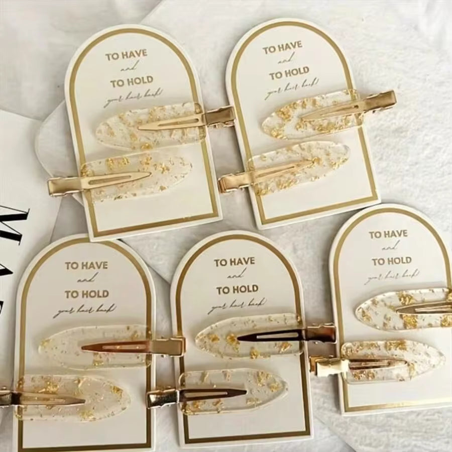 1/2/6/8/12pcs Set Includes 12pcs Gold Hair Clips, 6pcs Cards, Seamless Hair Clips, Bridesmaid Hair Clips, Bridesmaid Gifts, Proposal Gifts, Perfect Seamless Gift