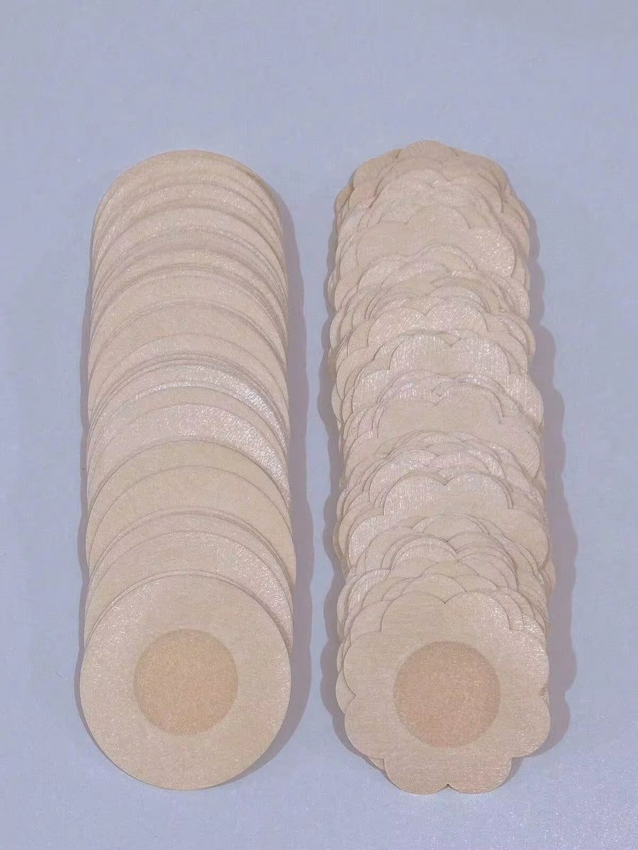 50/10Pcs Disposable Nipple Covers, Seamless Breathable Self-Adhesive Invisible Pasties, Anti-Exposure Lingerie Accessories For Women, Suitable For Low-Cut Dresses, Evening Gowns, Wedding Photography And Bridal Outfits