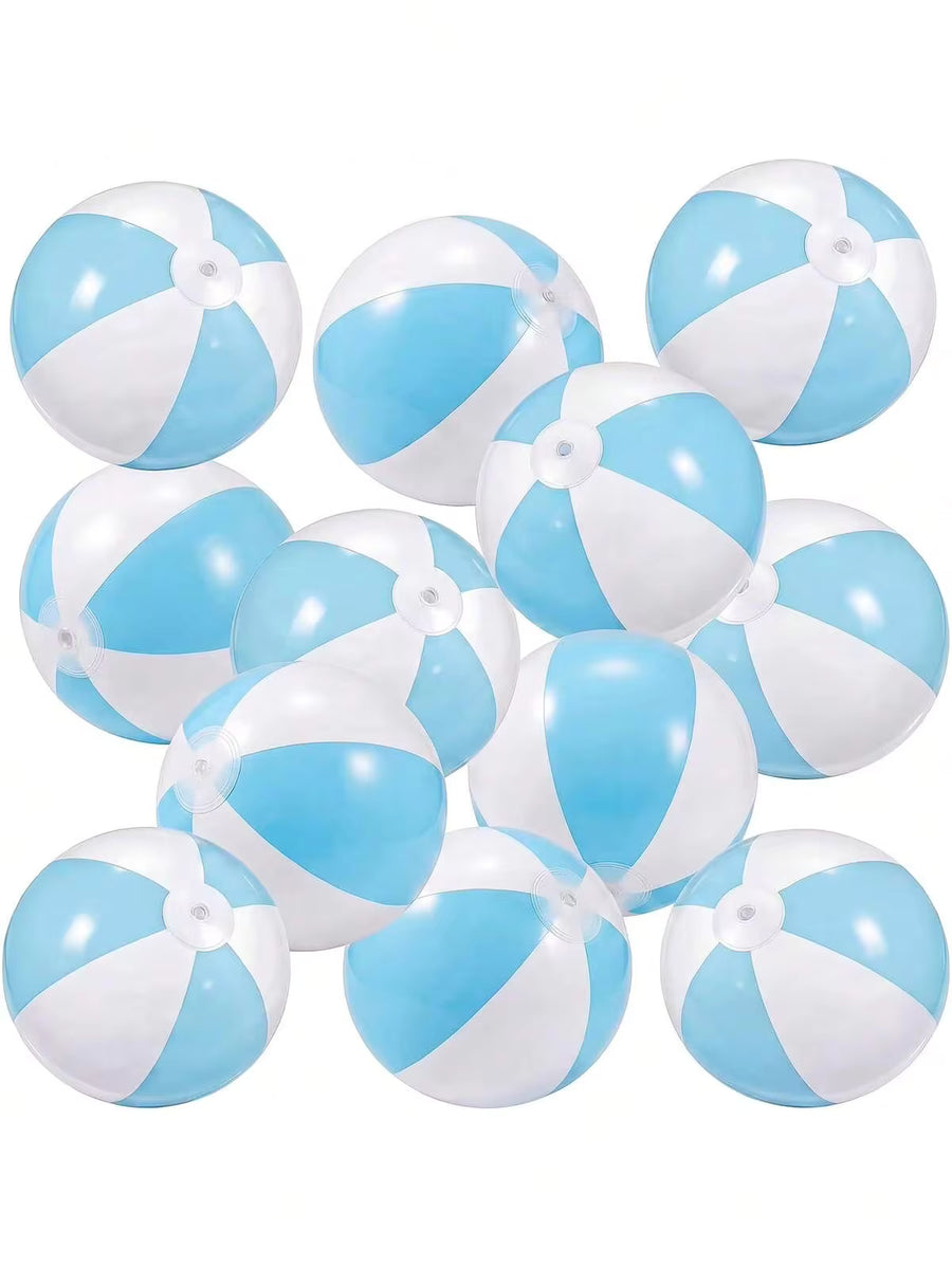 Blue And White Inflatable Beach Ball, Soft Color Palette, Decorative Inflatable Ball, Macaron Color PVC, Party Decoration, Suitable For Summer Beach, Pool Party And Water Games For Adults, Summer Birthday Party Decoration And Beach Activities.
